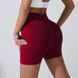 Damen-Sporthose mit Pfirsich-Po-Lifting, hoher Taille und Taillenstraffung, schlankmachende Laufhose, schnell trocknend, dreiviertel-enge Hose