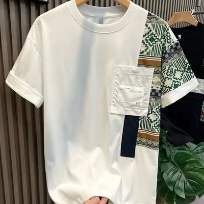 Men's Printed Pocket Panel T-Shirt | Short Sleeve