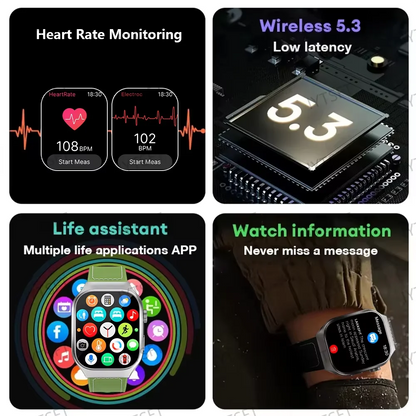 LAXASFIT 2.01 Inch Curved Screen Men's Smart Watch Bluetooth 5.3 HD Call Multiple Sports Modes Woman Watch Gift