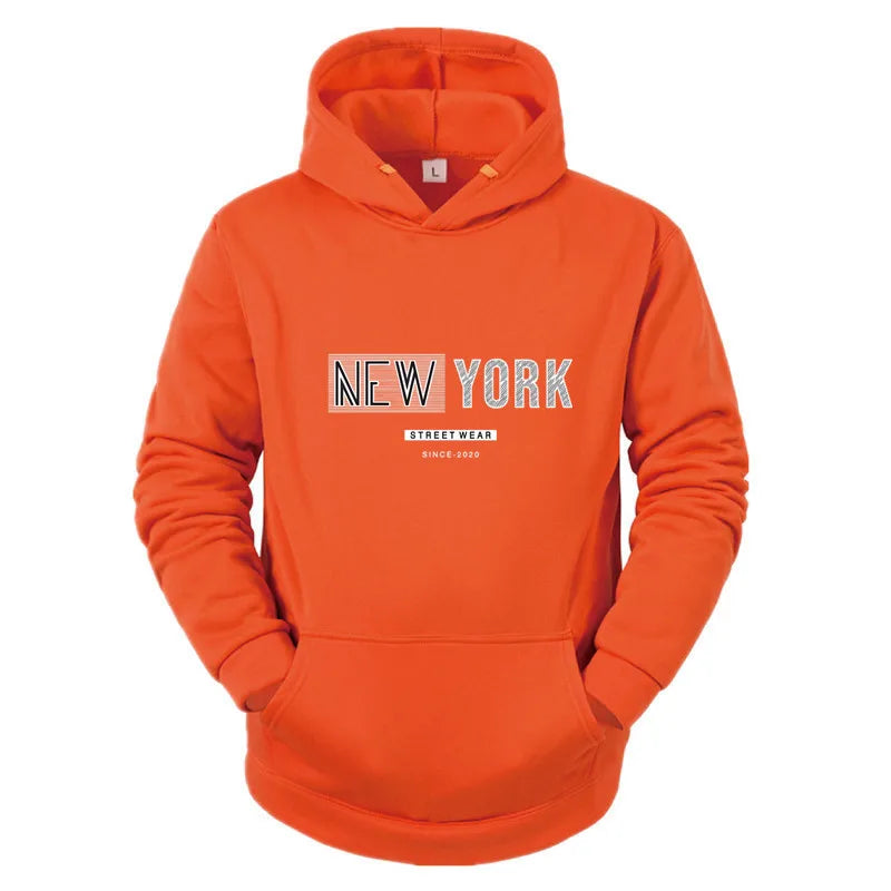 New York City Men's and Women's Hooded Fashion Letter Print Pattern Sportswear Casual Harajuku Hooded Pullover Sportswear