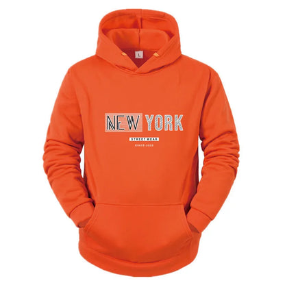 New York City Men's and Women's Hooded Fashion Letter Print Pattern Sportswear Casual Harajuku Hooded Pullover Sportswear