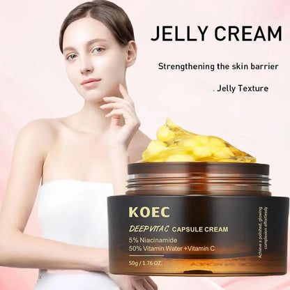 PINK COLLAGEN CAPSULE CREAM 5% Niacinamide Hydrolyzed Collagen Deep Hydrating Jelly Cream Moisturizer Plump,Nourished Skin Care