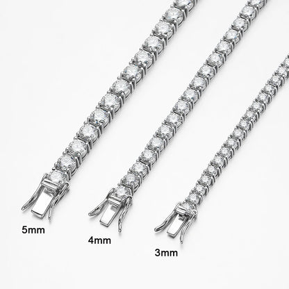 Serenity 3mm 4mm 5mm Moissanite Tennis Bracelet For Women Man Gift S925 Sterling Silver Plated 18K Moissanite Hand Chain Jewelry