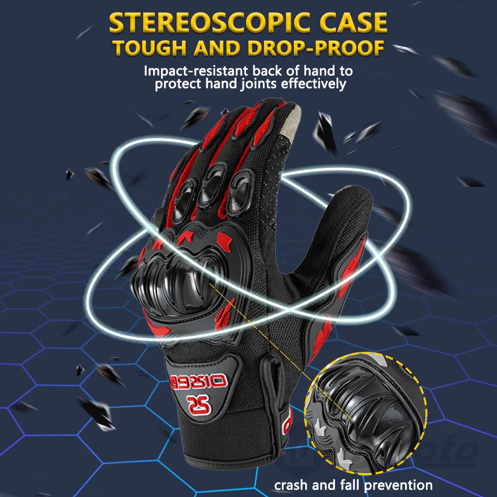 AXIO Summer Motorcycle Cycling Glove Touchscreen Motocross Glove ATV MTB Mesh Breathable Motorbike Glove Wear-resistant Non-slip