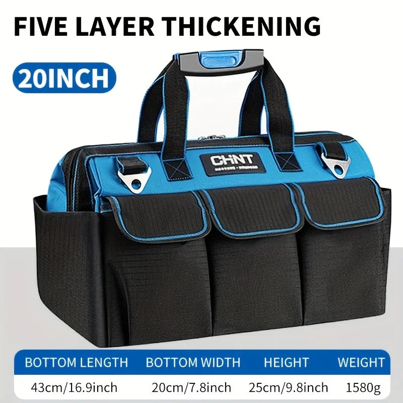 Multifunctional Tool Bag Thickened Large Capacity Waterproofed Wear-Resistant Toolkit MultiPocket Electrician Storage Bag