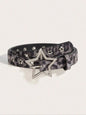 1pc Women's Y2K Star Studded Metal Hollow Star Belt, Suitable For Casual Daily Wear