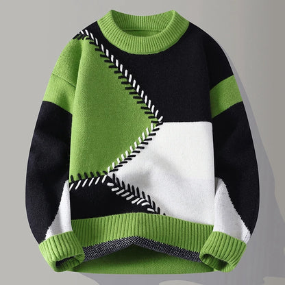 Pullover Herren 2025 Winter Buchstabenmuster dicker Pullover Herren Studenten Jugend Pullover Herbst Herren Wollpullover komplett