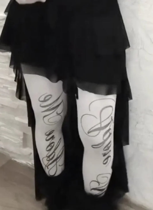 2000s Classic Y2K Style Cute Printed Jumpsuits for Women Japanese Sweet Kawaii Slim Sockings Lolita Thigh High Socks Emo Gilrs