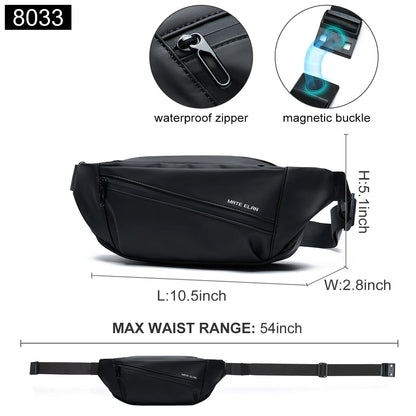 Men's Waterproof Crossbody Shoulder Bag – Travel Sports Fanny Pack Waist Bag