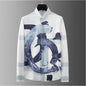 Teglex Luxury Letter Slim Fit Long Sleeve Dress Shirt