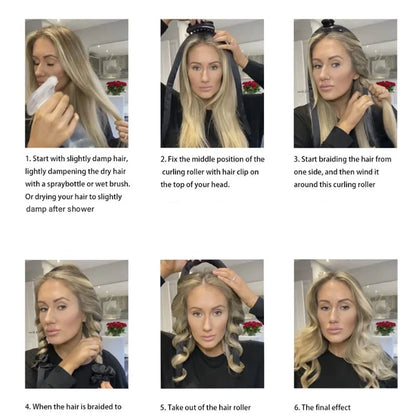 Hitzefreies Lockenstab-Stirnband Ohne Hitze Seidenlockenband Haarwickler Schlafendes Weiches Stirnband Faule Lockenwickler Haarstyling-Tools