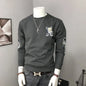 Langarm-Kapuzenpullover Herren Strick Rundhals Cool und Vielseitig Personalisiertes Oberteil
