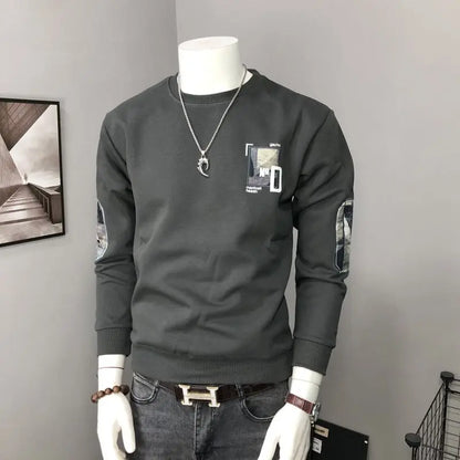 Langarm-Kapuzenpullover Herren Strick Rundhals Cool und Vielseitig Personalisiertes Oberteil