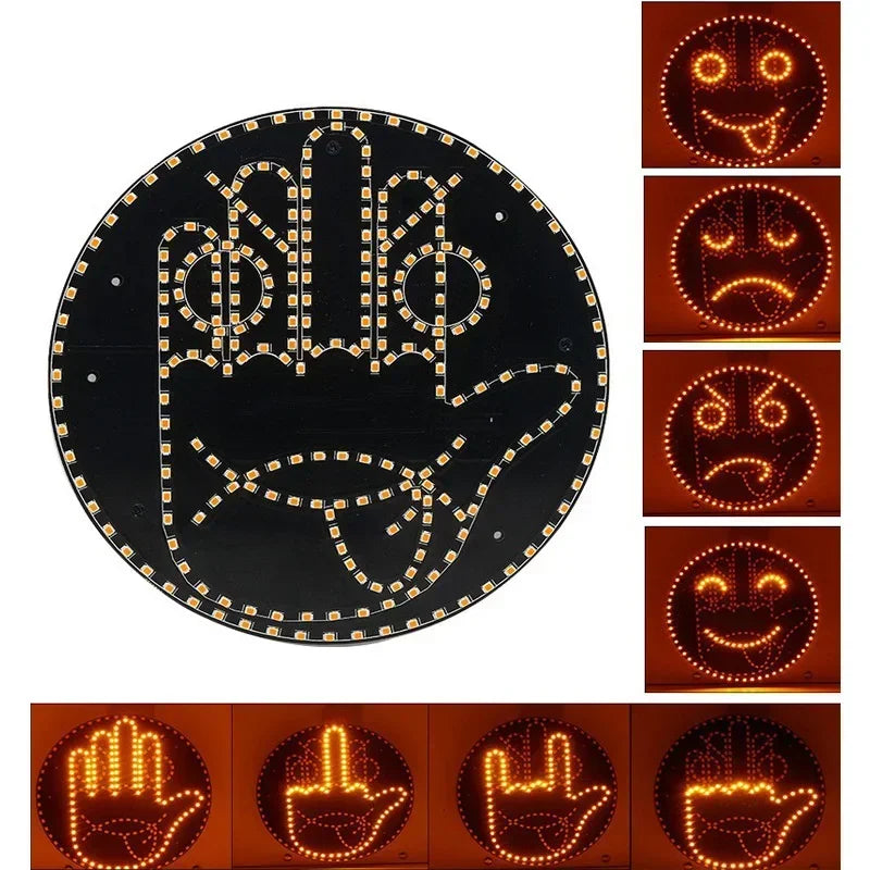 Creative Fun Three Models Gesture Lamp Car Interior Rear Windshield LED Hand Gesture Sign Middle Finger Sign Warning Brake Light