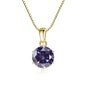 JoyceJelly 1 CT Real Moissanite Pendant Necklace For Women Royal Blue Color Moissanite 925 Sterling Silver Wedding Fine Jewelry