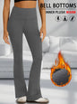 Women's Super Soft High Waisted Fleece Flare Leggings Tummy Control Soft Bootleg Bootcut Pants