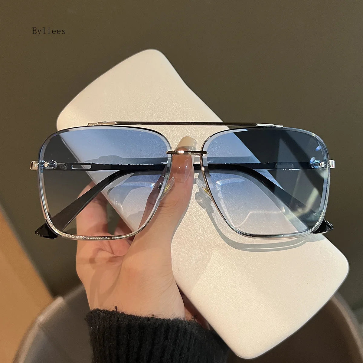 2025 Metal Punk Big Frame Sunglasses for Men Women Cool Driving Glasses Brand Design Square Sun Glasses Goggles UV400 Eyewear
