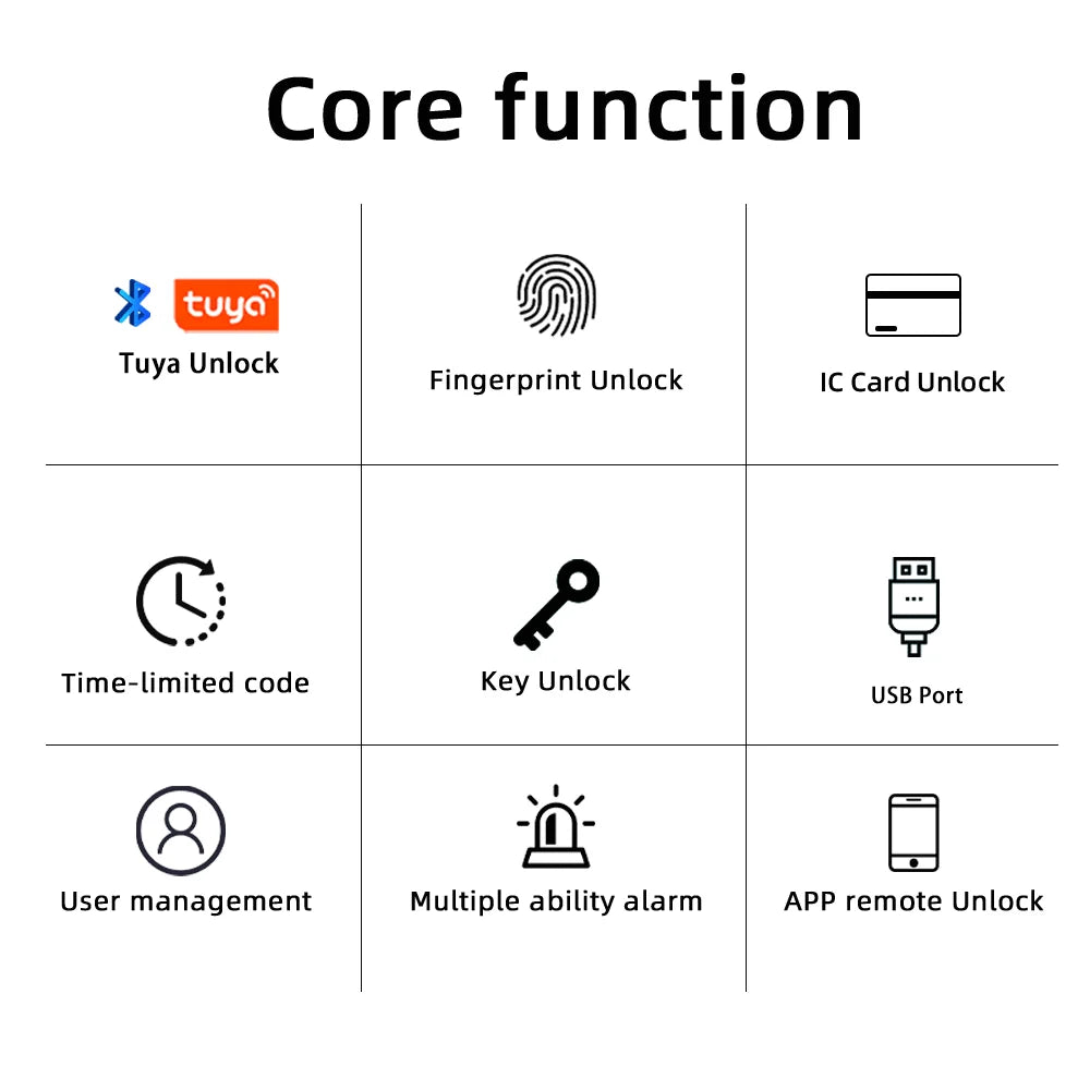 RAYKUBE M5 Tuya BLE Smart Fingerprint Türschloss Digitales elektronisches Schloss mit Passwort/Schlüssel/IC-Karte/Smartlife/Tuya APP Entsperrung