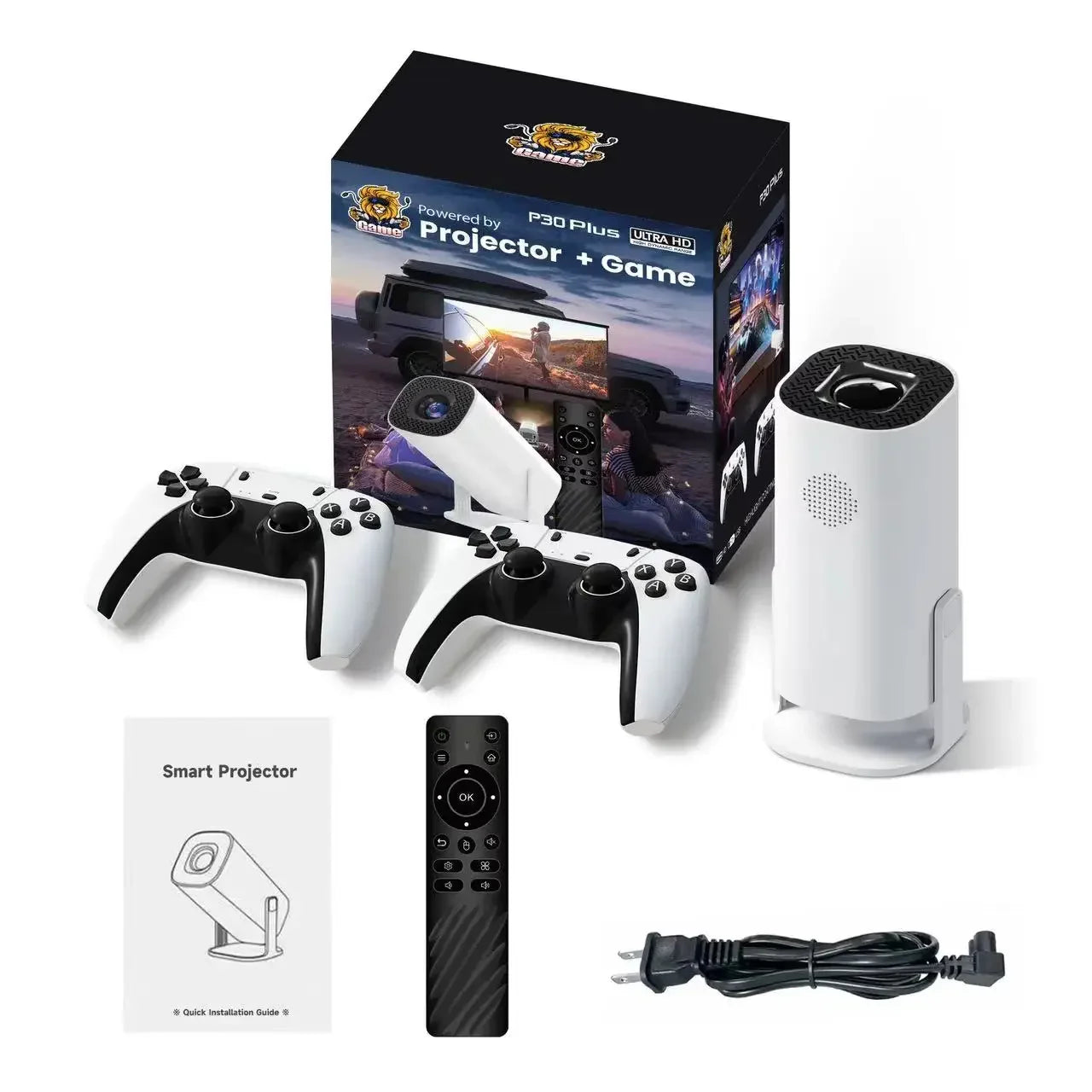 P30Plus Projector game console HD output projector intelligent portable Home WiFi Android11 4k 3D Retro Video Game Consoles
