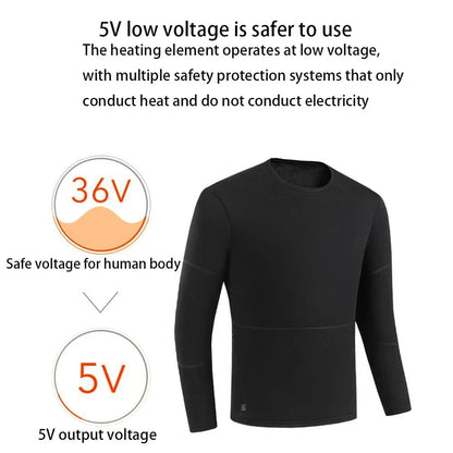 52 Areas Heated Underwear Skiing Electric Heated Skiing Underwear Winter Snowboarding Thermal Underwear Women Men Heating Jacket