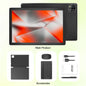 BAKEN 10-Zoll Android 15 Tablet, Quad-Core-Prozessor, 12 GB (3+9 Erweiterung) RAM + 64 GB Speicher, 5G WiFi, 1280*800 Dual-Kameras