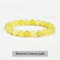 JD Natural Stone Beads Bracelet Amethyst Tiger Eye Crystal Quartz Agate Gem Beads Bangles Women Men Reiki Healling Jewelry Gift