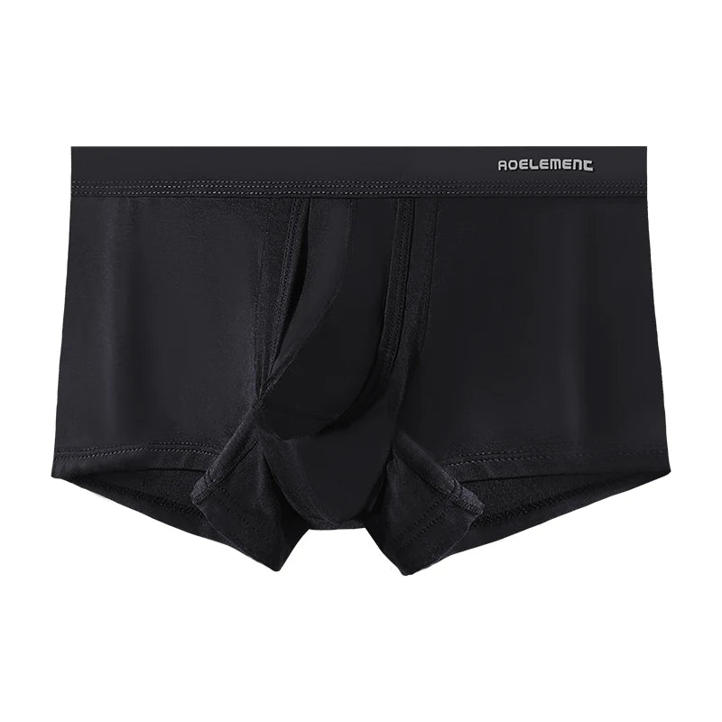 2Pcs Men's Scrotal Support Ice Silk Boxer Briefs Varicose