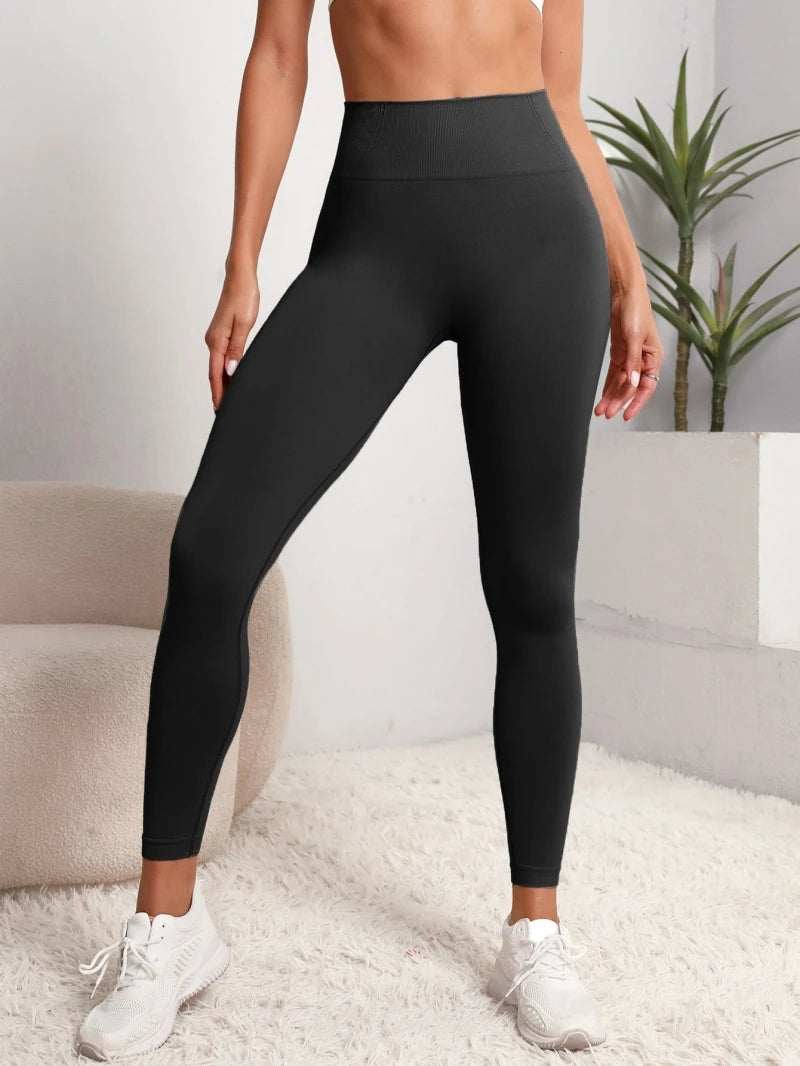 Neue High-Waist-Yogahosen für Damen - bauchkontrollierende Leggings, dehnbare weiche Trainings-Laufhosen, bequeme Fitness-Sporthosen"
