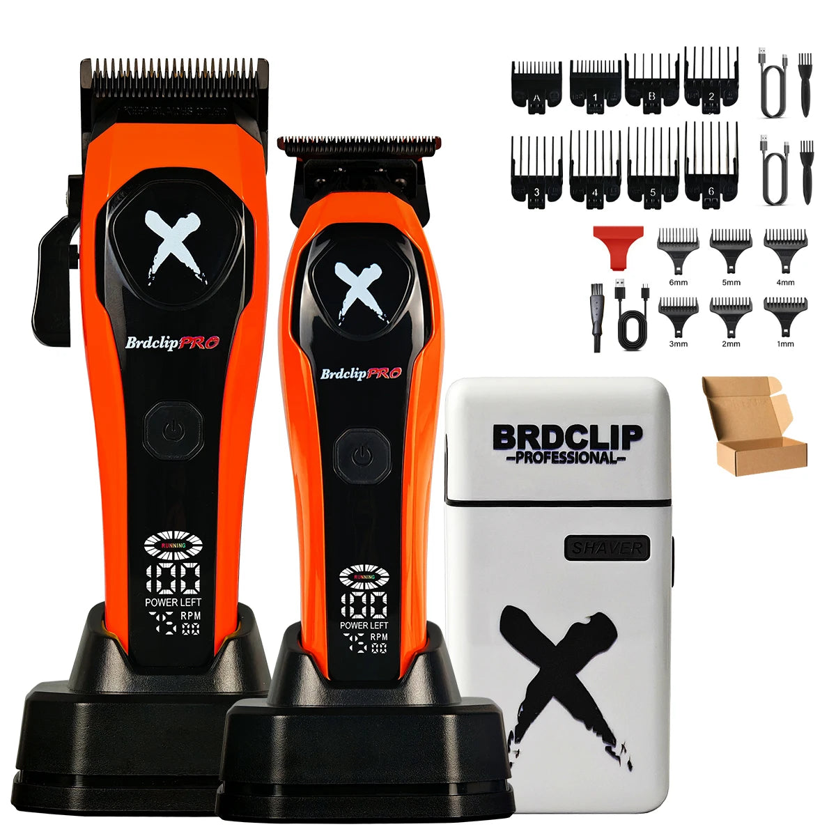 Bridclip Pro hair trimmer set with attachments on a white background