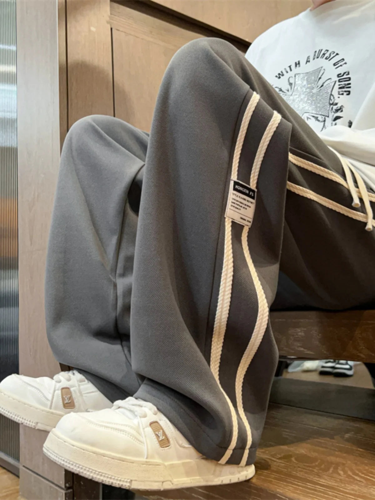 Trendy Loose Wide Leg Pants for Boys Autumn 2024 New Style Casual Long Pants Youthful And Handsome Sweatpants Straight Cut