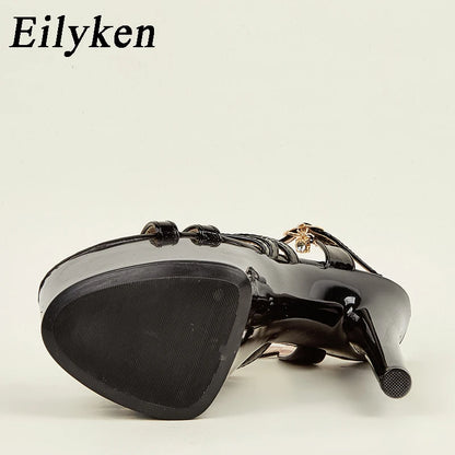 Eilyken Classics Super Ultra-High Heels 16 CM Damen Sandalen Sexy Schnallenriemen Plateau Bankett Pumps Schuhe Zapatos Mujer