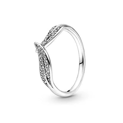 New 925 Sterling Silver Rings Stackable Infinite Heart Red Enamel for Women Mom Original Silver 925 Wedding Ring Jewelry Gift