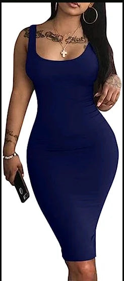 Tanktopkleid europäisches und amerikanisches ärmelloses Midikleid in Übergröße für Damen
