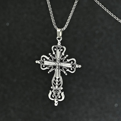 European And American Fashion Personality Retro Gothic Cross Necklace For Men And Women Street Hip-Hop Trendsetters Versatile Pe