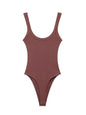 Women's Skinny Ribbed Bodysuits O Neck Straps Snap-Button Sexy Fashion Female Playsuits Comfortable Stretchy Clothing