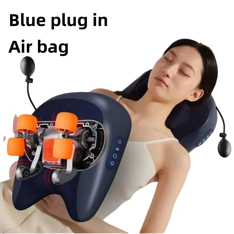 3D Shiatsu Kneading Massage Cushion – Wireless Heated Pillow for Neck, Waist, Leg & Cervical Relief