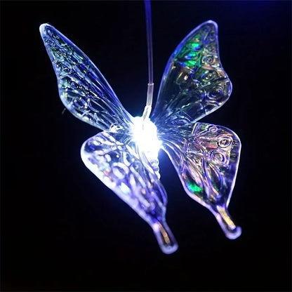 1PC Led Color Changing Butterfly Dragonfly Hummingbird Solar Wind Chimes Outdoor Waterproof Birthday Gifts