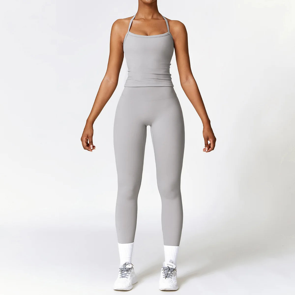 2PCS Yoga Set Women Gym Clothing Fitness Workout Set Sportswear Female Long Sleeve Crop Top High Waist Leggings Sports Suits
