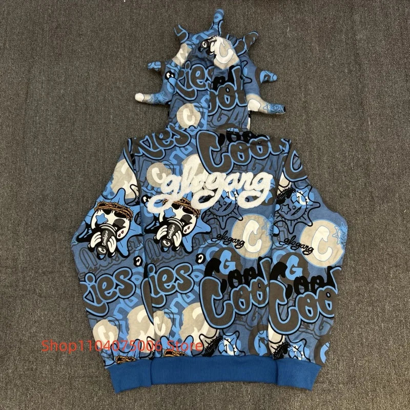 Designer Zipper Hoodie Soft  Cotton Pullover Sweater Casual