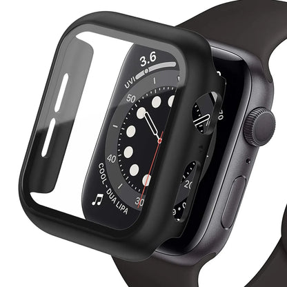 Displayschutzfolie aus gehärtetem Glas+Abdeckung für Apple Watch Zubehör 45mm 41mm 44mm 40mm 42mm Displayschutzfolie Apple Watch Hülle Serie 9 4 5 6 SE 7 8