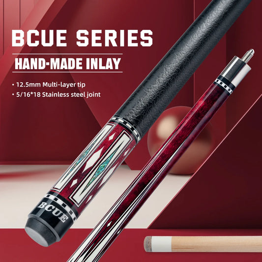 BCUE Professional Billiard Stick with 1/2 Maple,12.5mm Tip, Maple Butt for Newest 58 Inch  Pool Cue Stick