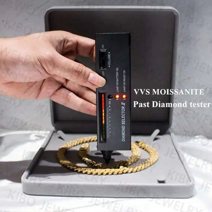 Popular Iced out Rapper Hiphop Chian 14mm 18k Gold Plated 925 Silver Moissanite Cuban link Men Chain