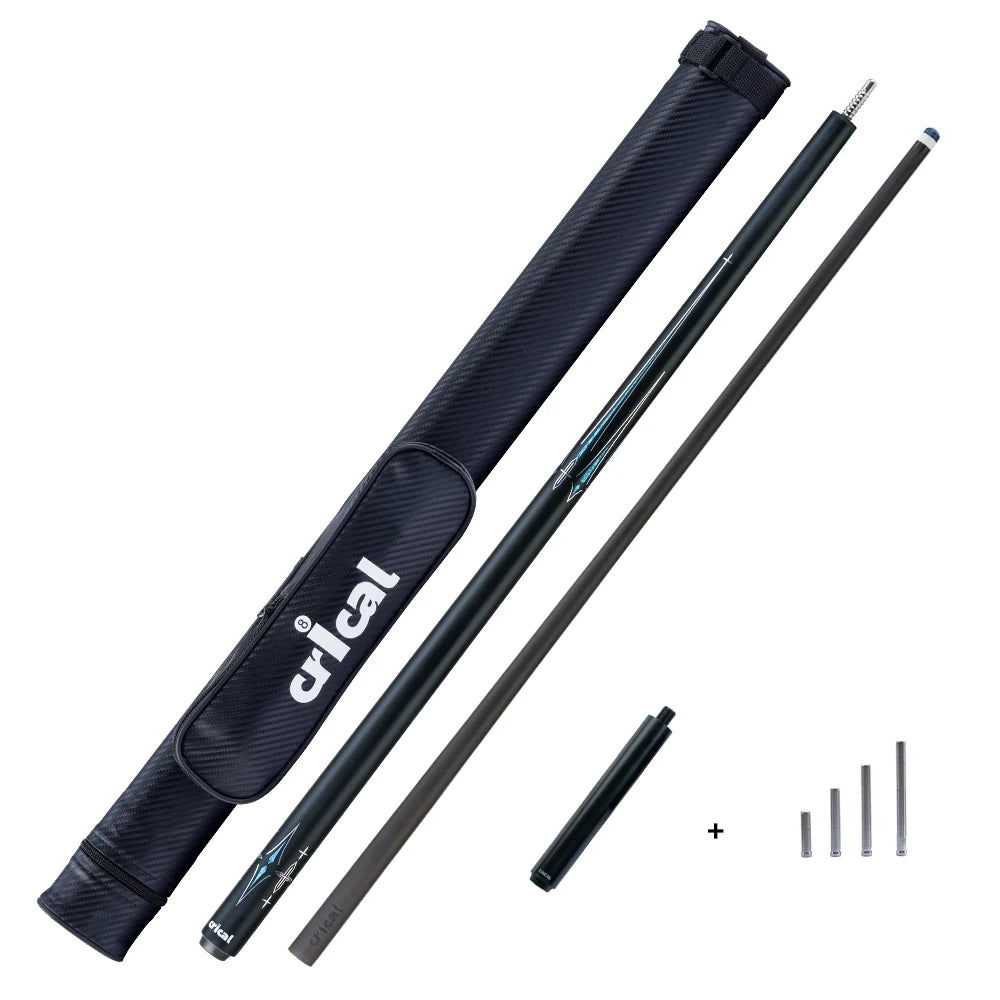 CRICAL CL-PRO Carbon Fiber Pool Cue Stick with 12.5mm Tip 3 * 8/8 Joint Pin  Low Deflection  for Professional 1/2 Billiard Cue