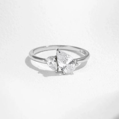 MODIAN Real 925 Sterling Silver Sparkling Water Drop Interweaving Dazzling Clear Pear CZ Finger Rings For Women Fine Jewelry