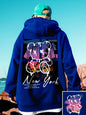 New autumn European and American men's teddy bear graffiti print soft and comfortable hooded sweatshirt outdoor street style clo