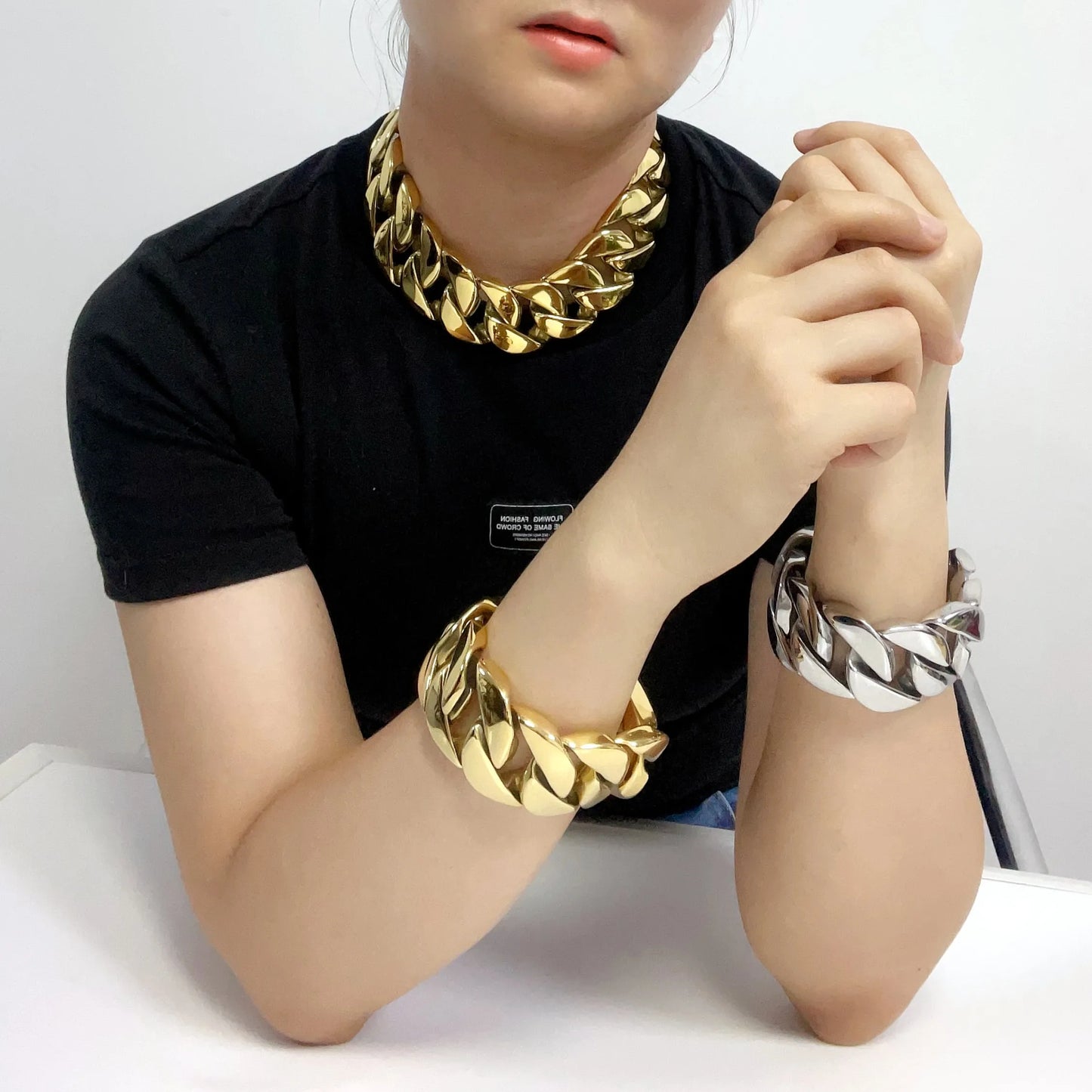SDA 26mm/32mm Cuban Link Chains Stainless Steel Jewelry High Quality Chunky Necklace Woman Hip-hop Jewelry for Free Shipping