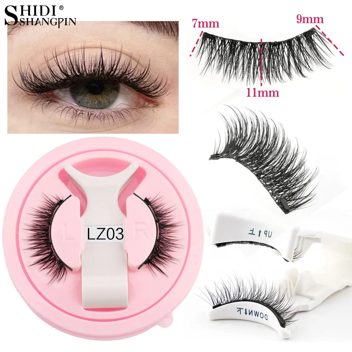 Heiß 1 Paar magnetische Wimpern, handgefertigt, flauschige Nerz-Imitat-Wimpern, wiederverwendbare natürliche falsche Wimpern und magnetische Pinzetten Set Make-up
