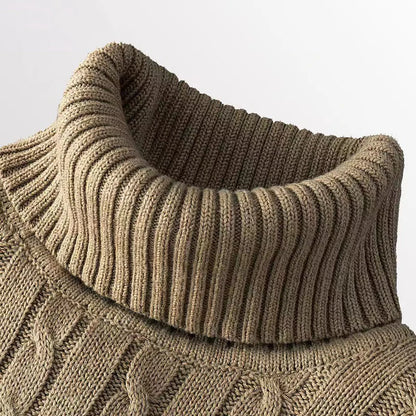 Rollkragenpullover lässig Herren Rollkragen Strickpullover Warmer Herren Pullover Wollpullover