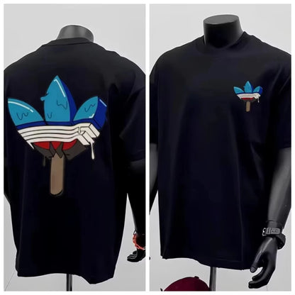 2025 Neuer Sommer Trend Marke Rundhals Kurzarm T-Shirt mit hochwertigem Markendruck Kurzarm Vielseitiger Stil schlicht