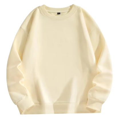 Trendiges vielseitiges Sweatshirt Herren einfarbig Herbst und Winter heiß begehrt schlicht und bequem Unisex Rundhals-Sweatshirt